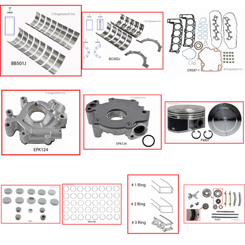 Enginetech RCCR287DP Engine Rebuild Kit for 2002-2003 Jeep 4.7L V8 .020" Over Bore (3.680")
