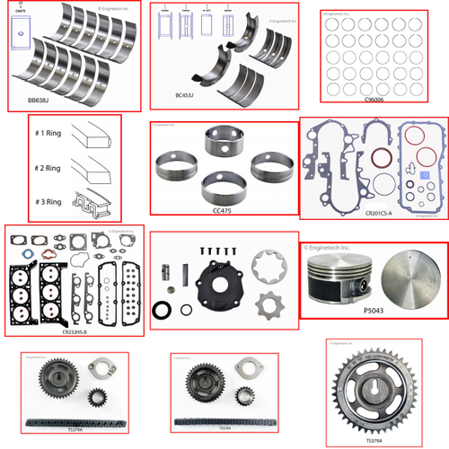 Enginetech RCCR3.8GP Engine Rebuild Kit for 2004-2004 Chrysler 3.8L V6 .020" Over Bore (3.800")