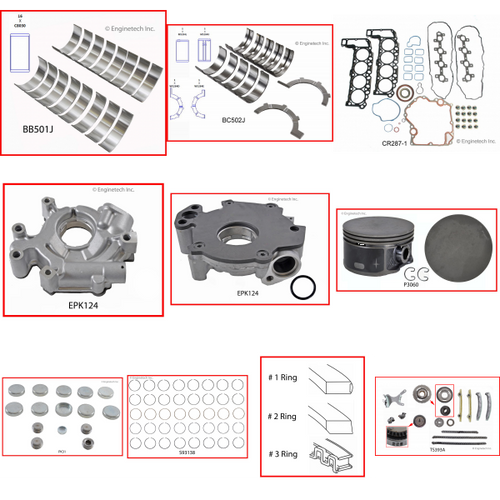 Enginetech RCCR287AP Engine Rebuild Kit for 2002-2003 Dodge 4.7L V8 .020" Over Bore (3.680")