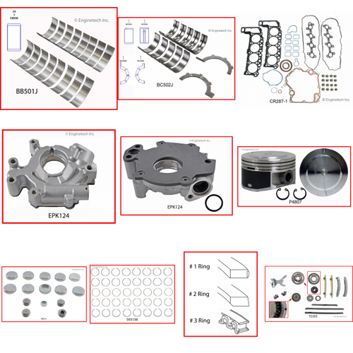 Enginetech RCCR287DP Engine Rebuild Kit for 2002-2003 Jeep 4.7L V8 Standard Bore (3.660")