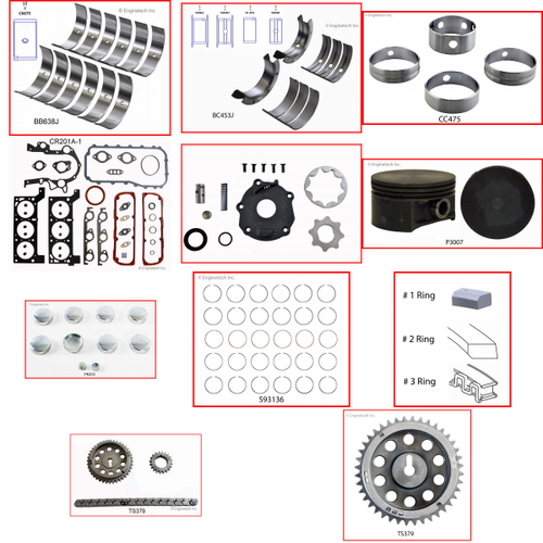 Enginetech RCCR201AP Engine Rebuild Kit for 1998-2000 Dodge 3.3L V6 Standard Bore (3.660")