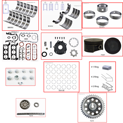 Enginetech RCCR201AP Engine Rebuild Kit for 1998-2000 Dodge 3.3L V6 .020" Over Bore (3.680")