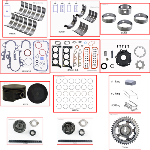 Enginetech RCCR201DP Engine Rebuild Kit for 2004-2005 Dodge 3.3L V6 .020" Over Bore (3.680")