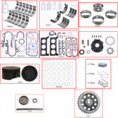 Enginetech RCCR201BP Engine Rebuild Kit for 2001-2003 Chrysler 3.3L V6 Standard Bore (3.660")