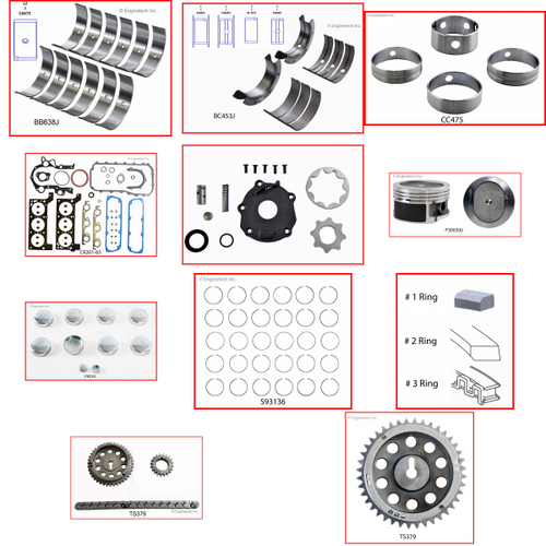 Enginetech RCCR201P Engine Rebuild Kit for 1990-1997 Dodge 3.3L V6 .020" Over Bore (3.680")