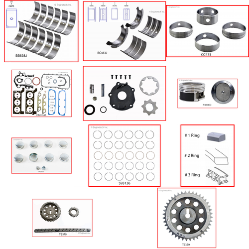 Enginetech RCCR201P Engine Rebuild Kit for 1990-1997 Dodge 3.3L V6 .030" Over Bore (3.690")