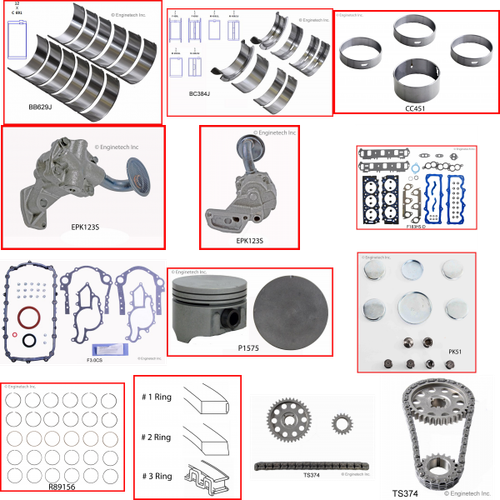 Enginetech RCF183T Engine Rebuild Kit for 1990-1991 Ford 183 3.0L V6 .040" Over Bore (3.545")