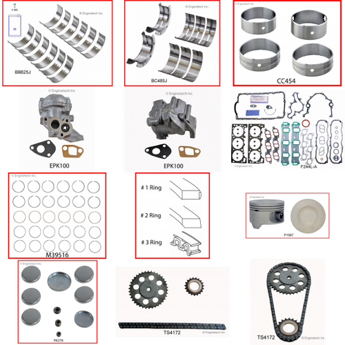 Enginetech RCF244AP Engine Rebuild Kit for 1994-1994 Ford 244 4.0L V6 Standard Bore (3.955")