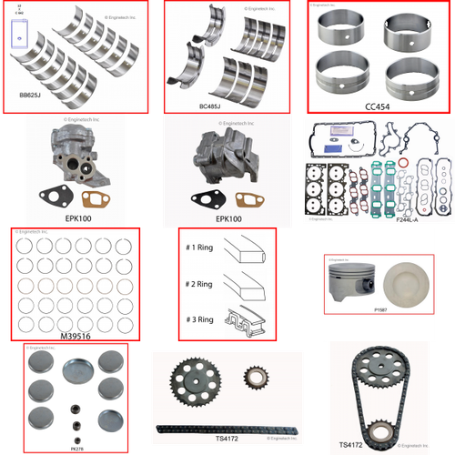 Enginetech RCF244AP Engine Rebuild Kit for 1994-1994 Ford 244 4.0L V6 .020" Over Bore (3.975")