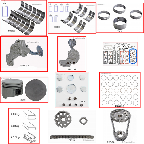 Enginetech RCF183J Engine Rebuild Kit for 1996-1998 Mazda 183 3.0L V6 .030" Over Bore (3.535")