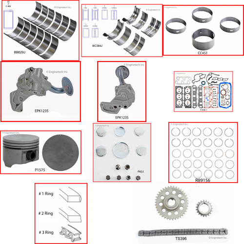 Enginetech RCF183K Engine Rebuild Kit for 1999-1999 Ford 183 3.0L V6 .040" Over Bore (3.545")
