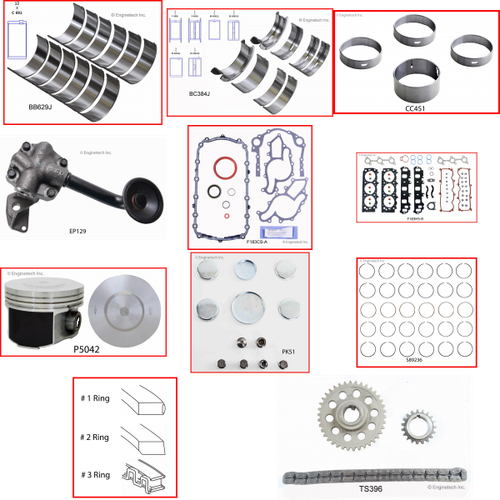 Enginetech RCF183PP Engine Rebuild Kit for 2002-2006 Ford 183 3.0L V6 .020" Over Bore (3.525")