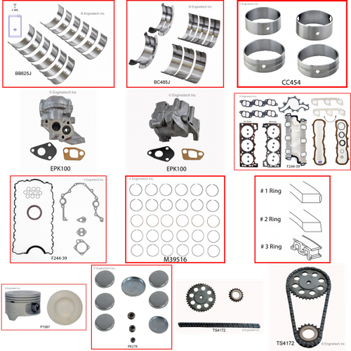 Enginetech RCF244P Engine Rebuild Kit for 1990-1993 Ford 244 4.0L V6 .040" Over Bore (3.995")