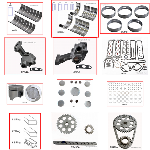 Enginetech RCF351MC Engine Rebuild Kit for 1977-1979 Ford 351 5.8L V8 .060" Over Bore (4.060")