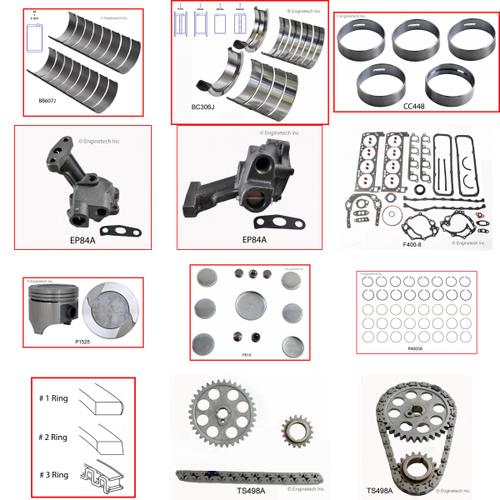 Enginetech RCF351MC Engine Rebuild Kit for 1977-1979 Ford 351 5.8L V8 Standard Bore (4.000")