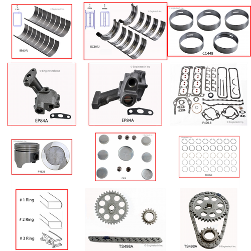 Enginetech RCF351MA Engine Rebuild Kit for 1975-1976 Ford 351 5.8L V8 .030" Over Bore (4.030")