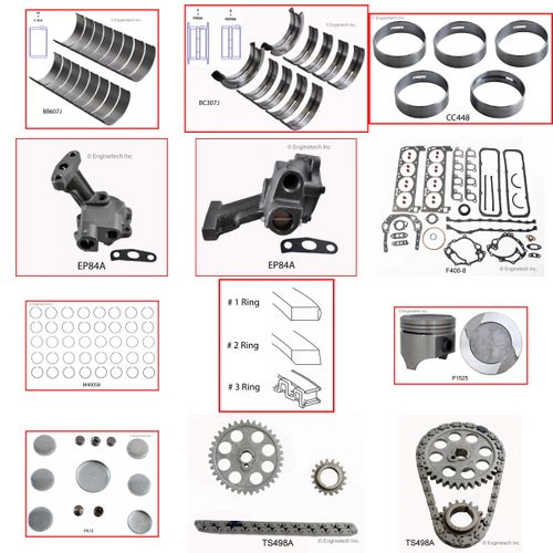 Enginetech RCF351MAP Engine Rebuild Kit for 1975-1976 Ford 351 5.8L V8 .060" Over Bore (4.060")