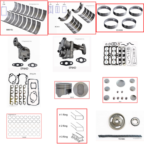 Enginetech RCF460C Engine Rebuild Kit for 1992-1992 Ford 460 7.5L V8 .060" Over Bore (4.420")
