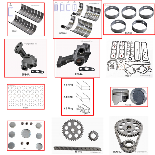 Enginetech RCF400DP Engine Rebuild Kit for 1977-1982 Ford 400 6.6L V8 .030" Over Bore (4.030")
