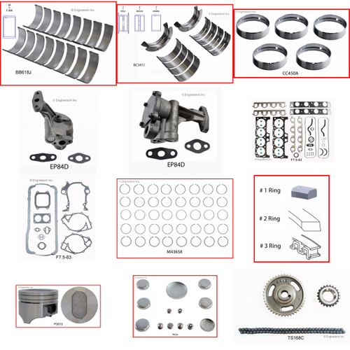 Enginetech RCF460BP Engine Rebuild Kit for 1988-1992 Ford 460 7.5L V8 .060" Over Bore (4.420")