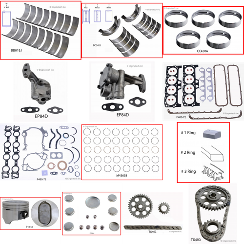 Enginetech RCF460AP Engine Rebuild Kit for 1979-1985 Ford 460 7.5L V8 .040" Over Bore (4.400")