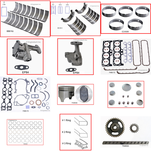 Enginetech RCF429A Engine Rebuild Kit for 1968-1973 Ford 429 7.0L V8 .040" Over Bore (4.400")