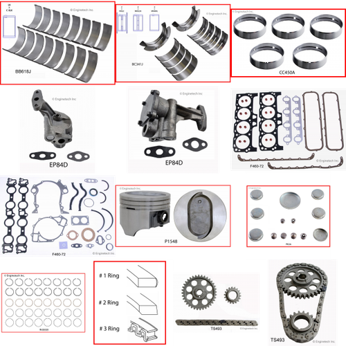 Enginetech RCF460A Engine Rebuild Kit for 1979-1985 Ford 460 7.5L V8 .060" Over Bore (4.420")