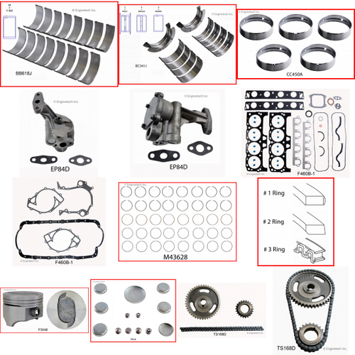 Enginetech RCF460GP Engine Rebuild Kit for 1995-1997 Ford 460 7.5L V8 .060" Over Bore (4.420")