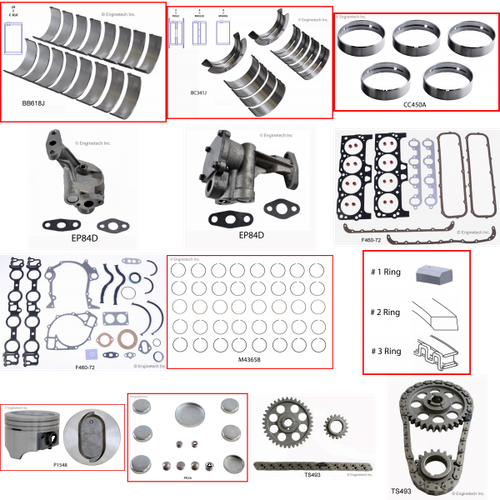 Enginetech RCF460AP Engine Rebuild Kit for 1979-1985 Ford 460 7.5L V8 Standard Bore (4.360")