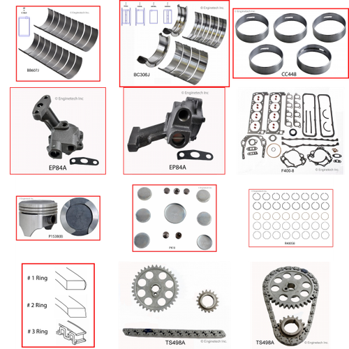 Enginetech RCF400C Engine Rebuild Kit for 1977-1979 Ford 400 6.6L V8 .040" Over Bore (4.040")