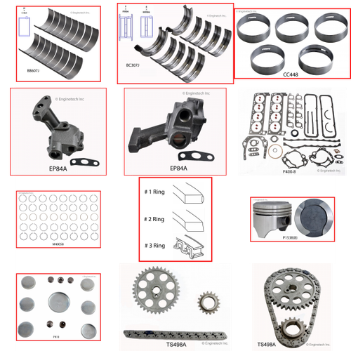 Enginetech RCF400BP Engine Rebuild Kit for 1973-1976 Ford 400 6.6L V8 .030" Over Bore (4.030")
