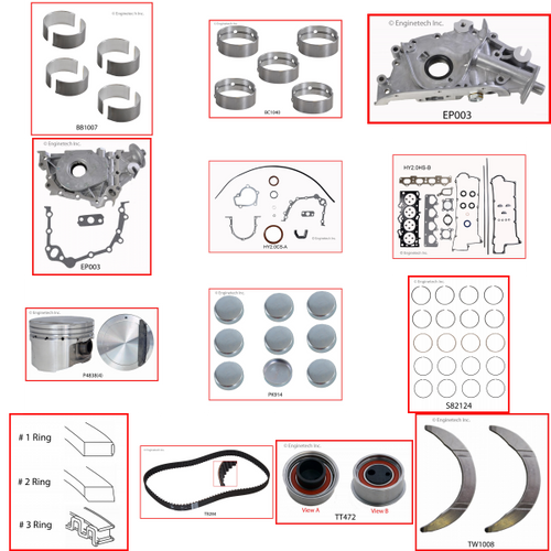 Enginetech RCHY2.0AP Engine Rebuild Kit for 2004-2007 Kia 2.0L 4-Cyl Standard Bore (3.230")