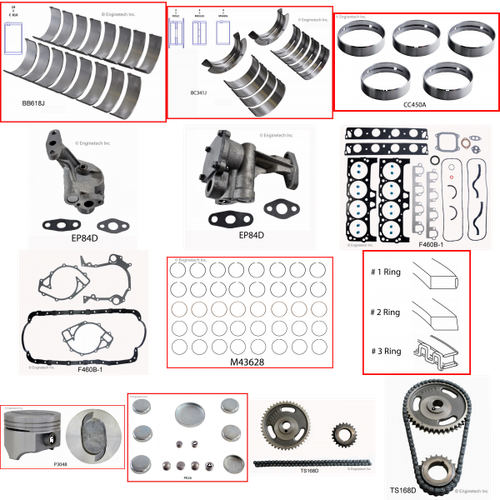 Enginetech RCF460GP Engine Rebuild Kit for 1995-1997 Ford 460 7.5L V8 Standard Bore (4.360")