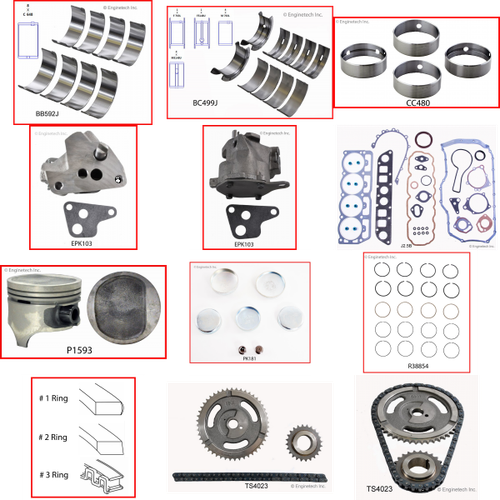 Enginetech RCJ150C Engine Rebuild Kit for 1994-1995 Jeep 150 2.5L 4-Cyl .020" Over Bore (3.895")