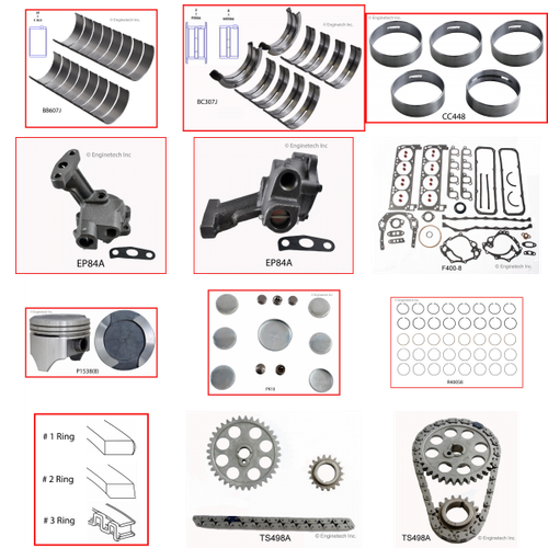 Enginetech RCF400B Engine Rebuild Kit for 1973-1976 Ford 400 6.6L V8 .030" Over Bore (4.030")