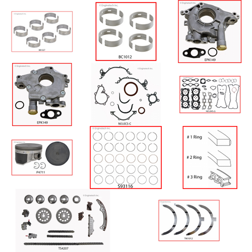 Enginetech RCNI3.0BP Engine Rebuild Kit for 2000-2001 INFINITI 3.0L V6 .020" Over Bore (3.680")