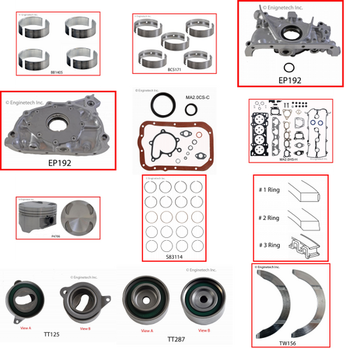 Enginetech RCMA2.0AP Engine Rebuild Kit for 2000-2002 Mazda 2.0L 4-Cyl .030" Over Bore (3.300")