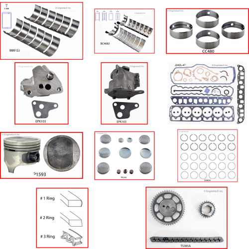 Enginetech RCJ242C Engine Rebuild Kit for 1994-1995 Jeep 242 4.0L V6 .030" Over Bore (3.905")