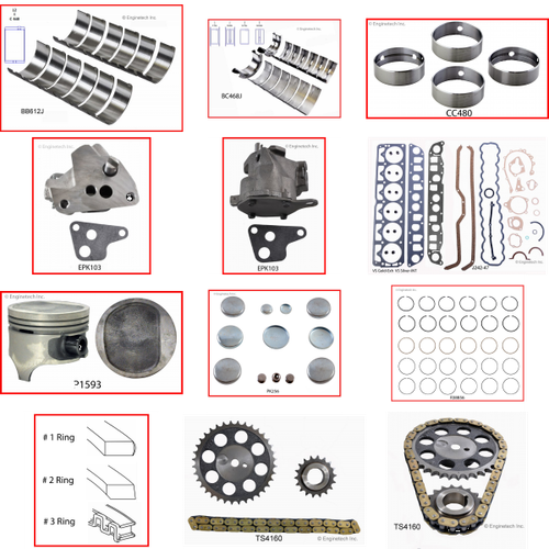 Enginetech RCJ242A Engine Rebuild Kit for 1991-1991 Jeep 242 4.0L V6 .030" Over Bore (3.905")