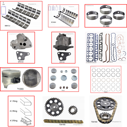 Enginetech RCJ242A Engine Rebuild Kit for 1991-1991 Jeep 242 4.0L V6 .040" Over Bore (3.915")