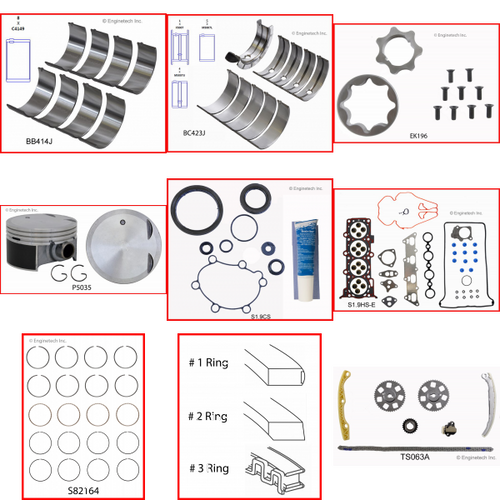 Enginetech RCS1.9BP Engine Rebuild Kit for 2000-2002 Saturn 1 1.9L 4-Cyl .030" Over Bore (3.260")