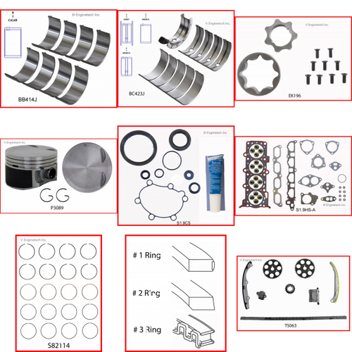 Enginetech RCS116P Engine Rebuild Kit for 1991-1998 Saturn 116 1.9L 4-Cyl Standard Bore (3.230")