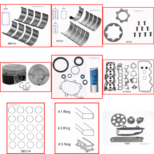 Enginetech RCS116BP Engine Rebuild Kit for 1995-1998 Saturn 116 1.9L 4-Cyl Standard Bore (3.230")