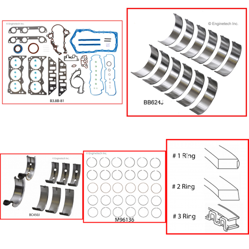 Enginetech RMB3800AP Engine ReMain Kit for 1991-1991 Buick 3800 3.8L V6 .030" Over Bore (3.830")