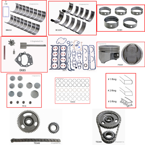 Enginetech RCJ360 Engine Rebuild Kit for 1970-1980 Jeep 360 5.9L V8 .060" Over Bore (4.140")