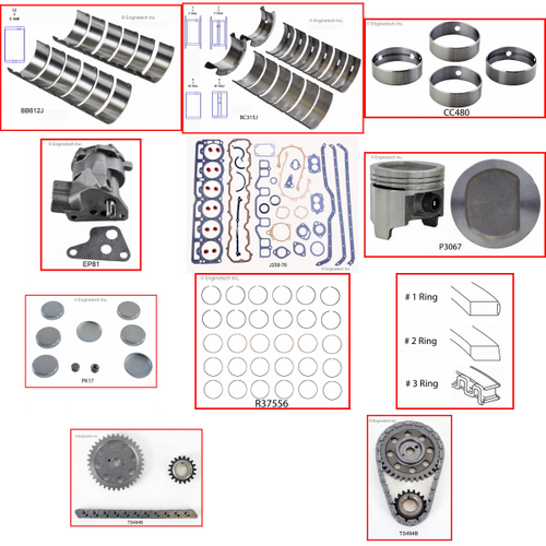 Enginetech RCJ258G Engine Rebuild Kit for 1979-1980 Jeep 258 4.2L V6 .040" Over Bore (3.790")