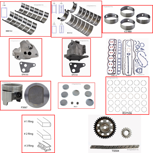 Enginetech RCJ258D Engine Rebuild Kit for 1982-1982 Jeep 258 4.2L V6 .040" Over Bore (3.790")