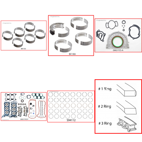 Enginetech RMC217P Engine ReMain Kit for 2007-2008 Saturn 217 3.6L V6 .020" Over Bore (3.720")