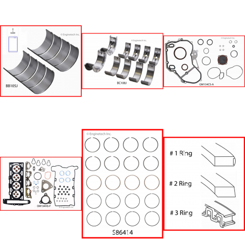 Enginetech RMC134JP Engine ReMain Kit for 2005-2006 Saturn 134 2.2L 4-Cyl Standard Bore (3.385")