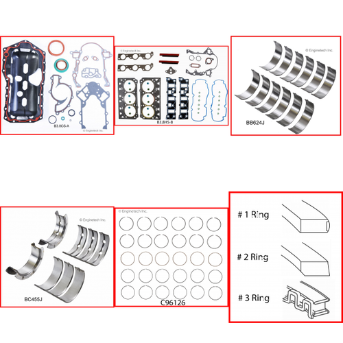 Enginetech RMB3800PP Engine ReMain Kit for 2000-2003 Buick 3800 3.8L V6 .020" Over Bore (3.820")